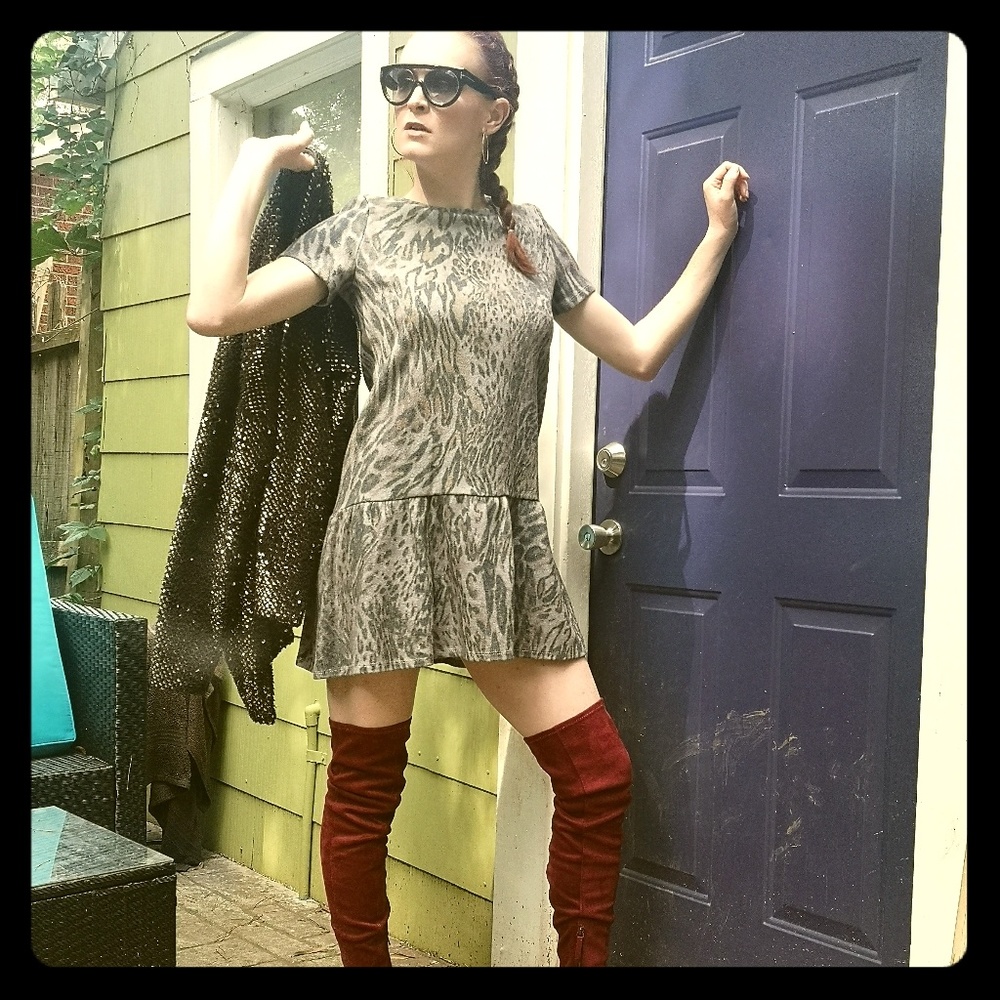 Animal print short dress